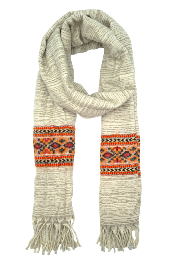 Écharpe ethnique xxl 100% polyester origine inde