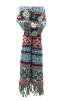 Écharpe ethnique xxl 100% polyester origine inde