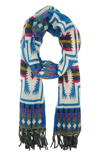 Écharpe ethnique xxl 100% polyester origine inde