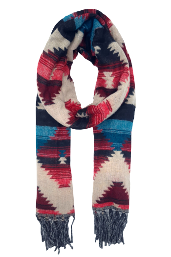 Écharpe ethnique xxl 100% polyester origine inde