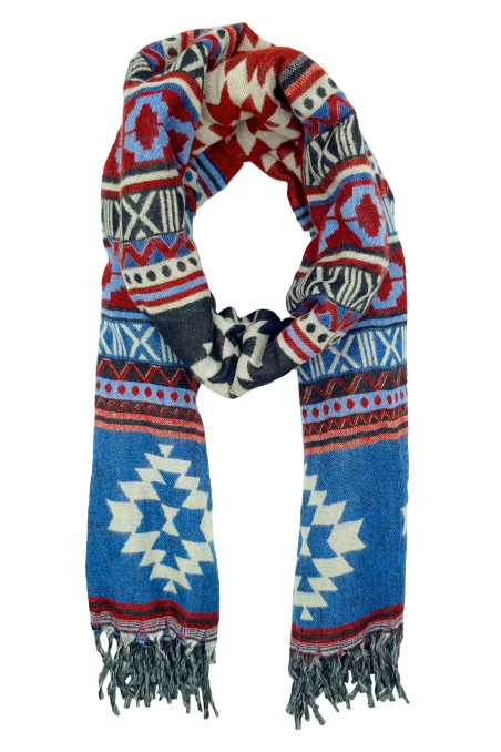 Écharpe ethnique xxl 100% polyester origine inde